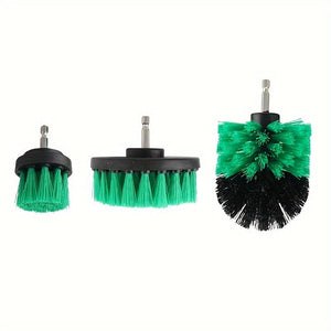 Planet Gates Green 3pcs Electric Drill-Brush Kit Power Scrubber Brush For Carpet Bathroom Surface Tub Furniture Shower Tile Tires Cleaning Tool