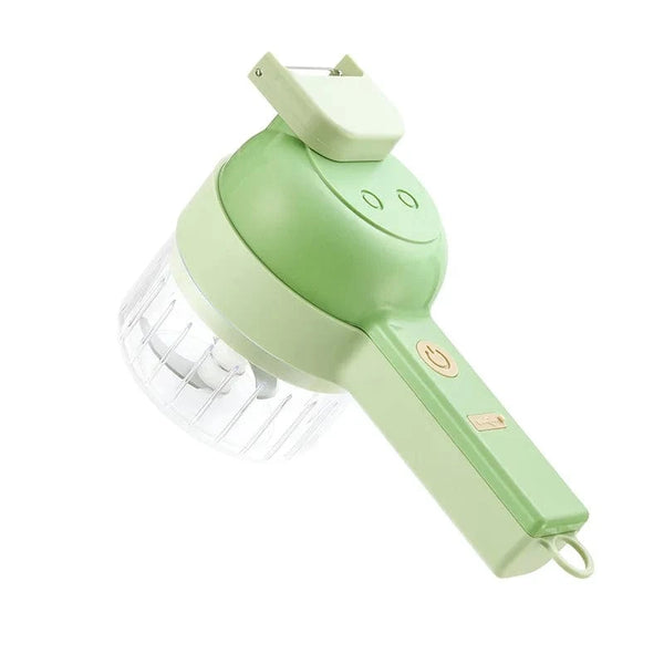 Planet Gates green 4 in 1 Handheld Electric Food Cutter Set, Kitchen Gods Wireless Food Processor for Fruits, Vegetables and Meat