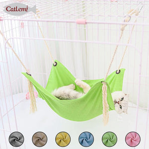 Planet Gates Green / 40  40 Manufacturers New Products Summer Pet Breathable Cotton and Linen Hammock Cage Swing Cat Litter Cat Hanging Mat Cat Litter