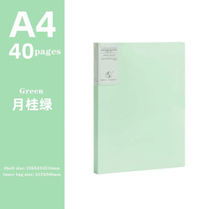 Planet Gates green 40 pages JIANWU A4 Morandi File Bag 100 Pages Data Book Large Capacity File Folder Portfolio Office Stationery