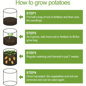 Planet Gates Green 4pcs Potato Grow Bags, Potato Planters With Flap And Handles, Vegetables Garden Planting Bags For Onion, Fruits, Tomato, Carrot (26.5 L)