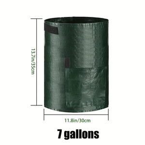 Planet Gates Green 4pcs Potato Grow Bags, Potato Planters With Flap And Handles, Vegetables Garden Planting Bags For Onion, Fruits, Tomato, Carrot (26.5 L)