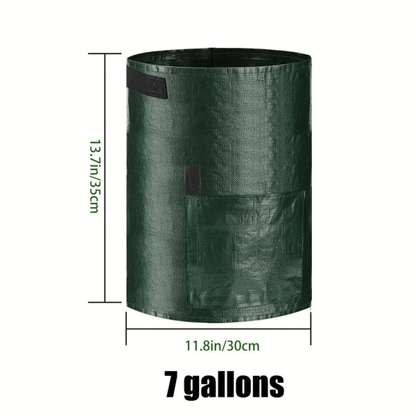 Planet Gates Green 4pcs Potato Grow Bags, Potato Planters With Flap And Handles, Vegetables Garden Planting Bags For Onion, Fruits, Tomato, Carrot (26.5 L)
