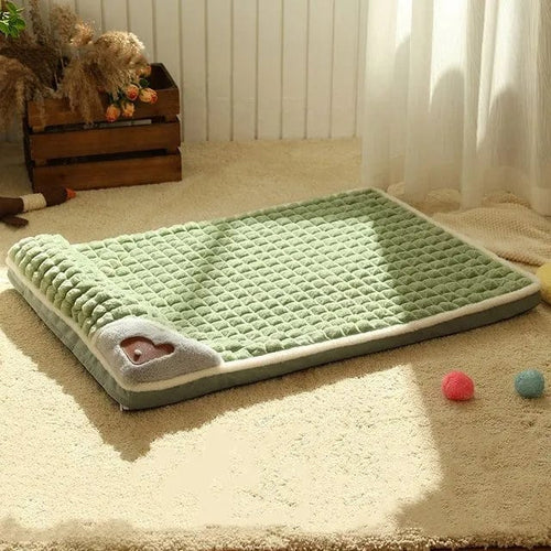 Planet Gates green / 50x35 cm MADDEN Winter Warm Dog Mat Luxury Sofa for Small Medium Dogs Plaid Bed for Cats Dogs Fluff Sleeping Removable Washable Pet Beds