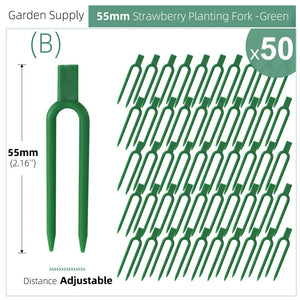 Planet Gates Green-55mm 50PCS Strawberry Planting Fork Green Stolon Fixator Watermelon Vine Pressing Device Garden Plants Fastening Fixture Clamp Clips