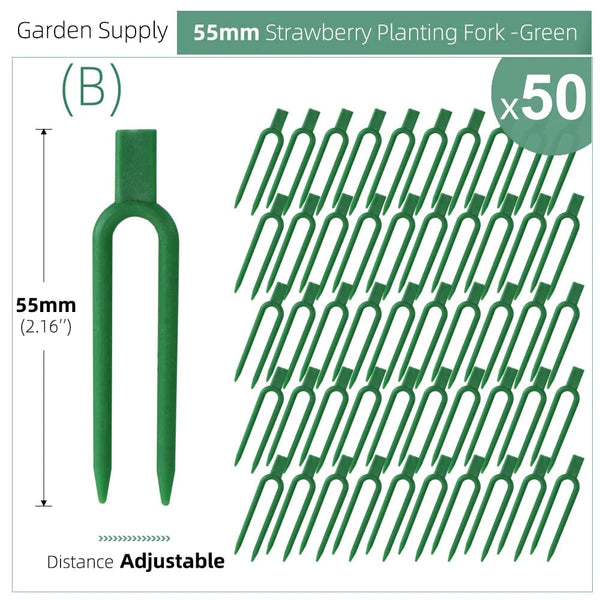Planet Gates Green-55mm 50PCS Strawberry Planting Fork Green Stolon Fixator Watermelon Vine Pressing Device Garden Plants Fastening Fixture Clamp Clips