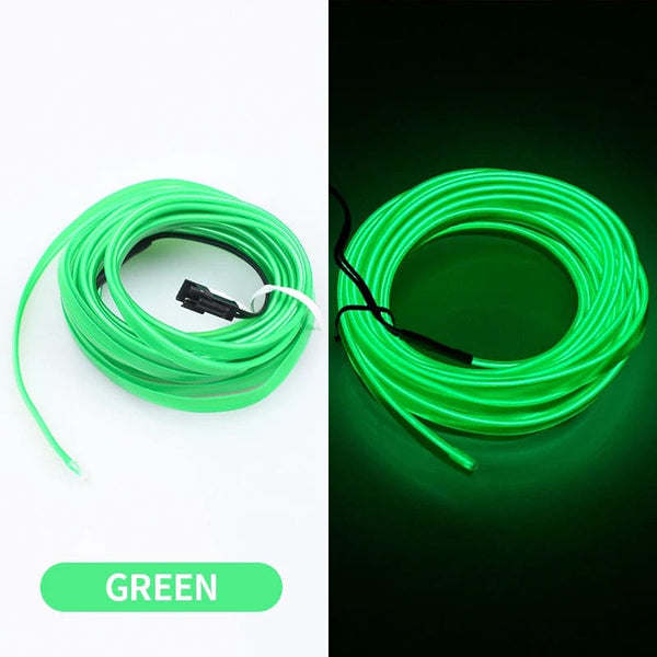 Planet Gates green 5m Car Interior Atmosphere Lighting LED Strip 5V DIY Flexible EL Neon Cold Light Line Tube With USB Auto Decoration Ambient Lamp