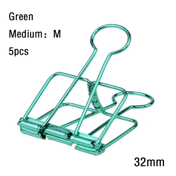 Planet Gates green  5PCS 2-10 Pcs Paper Clip Sliver Rose Gold Binder Clips Page Holder Office Study Binder Clips Photo Clamp Office School Desk Organizer