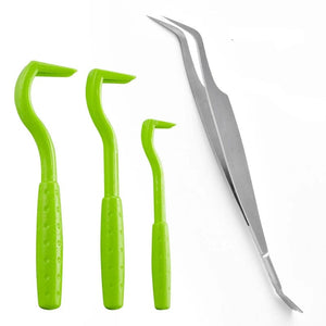 Planet Gates Green 6 pieces Pet Tick Removal Tool Kit Pet Hair Comb Dog Louse 2in1 Tweezer Pet Flea Removal comb For Cat and Dog