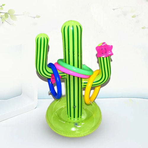 Planet Gates green / 63cm Inflatable Cactus Ring Toss Game Toy Set for Summer Beach Luau Party Decoration Hawaiian Pool Games Cactus