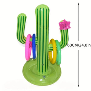 Planet Gates green / 63cm Inflatable Cactus Ring Toss Game Toy Set for Summer Beach Luau Party Decoration Hawaiian Pool Games Cactus