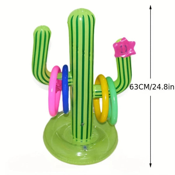 Planet Gates green / 63cm Inflatable Cactus Ring Toss Game Toy Set for Summer Beach Luau Party Decoration Hawaiian Pool Games Cactus