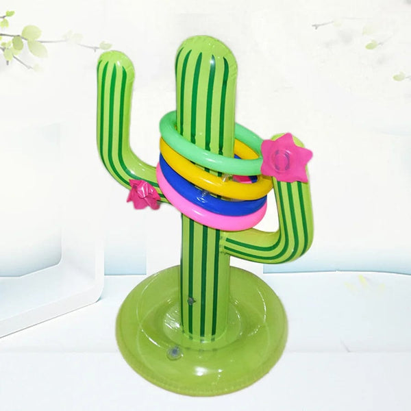 Planet Gates green / 63cm Inflatable Cactus Ring Toss Game Toy Set for Summer Beach Luau Party Decoration Hawaiian Pool Games Cactus