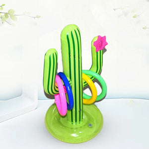 Planet Gates green / 63cm Inflatable Cactus Ring Toss Game Toy Set for Summer Beach Luau Party Decoration Hawaiian Pool Games Cactus
