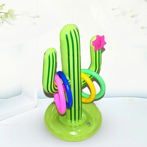 Planet Gates green / 63cm Inflatable Cactus Ring Toss Game Toy Set for Summer Beach Luau Party Decoration Hawaiian Pool Games Cactus