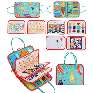 Planet Gates Green 8 Pages Busy Board Montessori Toys for Toddlers Sensory Toy Preschool Learning Educational Travel Activities For Boys Fine Motor Skills