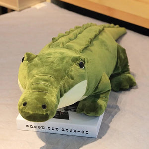 Planet Gates green / 90cm Simulation Large Soft Crocodile Plush Toy Fluffy Full Stuffed Animal Pillow Green Giant Alligator Sofa Cushion Kid Birthday Gift