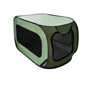 Planet Gates Green / 94 x 53 x 53cm Outdoors Dog Cage Portable Folding Pet Car Trunk Carrier Breathable Transportar Cat Tent for Puppy Travel Camping Dog Bed House