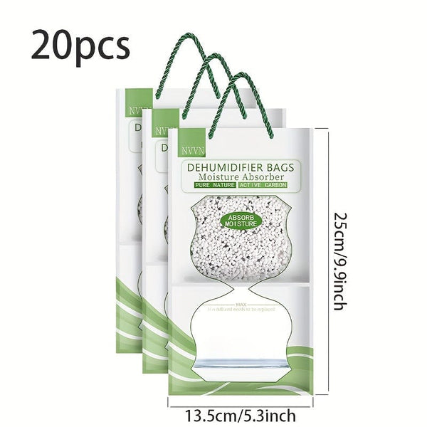 Planet Gates Green Activated Carbon To Remove Odor And Formaldehyde 100g / 20pcs 1/5/20pcs Dehumidifying Bag Mildew-proof Moisture-proof Agent Desiccant Household Hanging Moisture-absorbing Bag Wardrobe Dehumidifier Hanging Moisture-absorbing Bag Bag Household Dormitory Student Moisture-