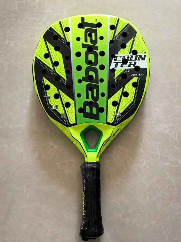 Planet Gates Green Beach Tennis Racket 3K Full Carbon Fiber Rough Surface Interlayer EVA Foam Opening or Hole in A Utensil Outdoor Sports Racquet