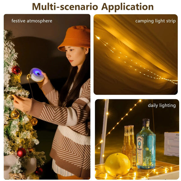 Planet Gates Green BISINNA Camping String Light USB Charging Lantern 2800mAh,IPX6 Waterproof,Rechargeable Flashlights