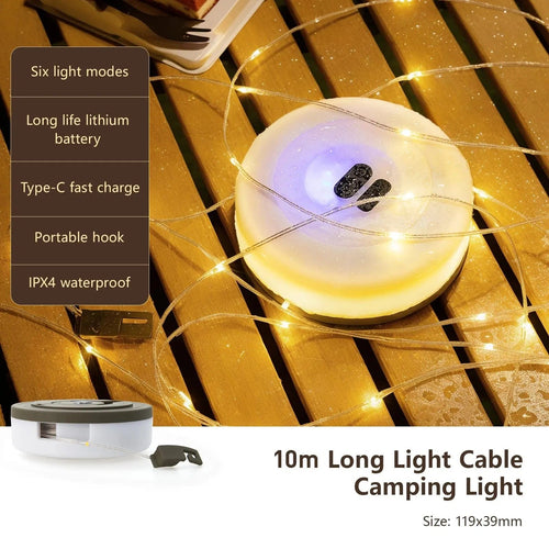 Planet Gates Green BISINNA Camping String Light USB Charging Lantern 2800mAh,IPX6 Waterproof,Rechargeable Flashlights