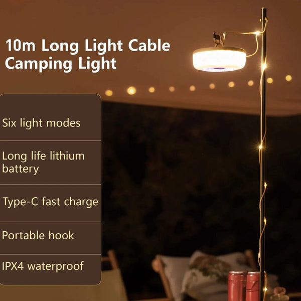 Planet Gates Green BISINNA Camping String Light USB Charging Lantern 2800mAh,IPX6 Waterproof,Rechargeable Flashlights