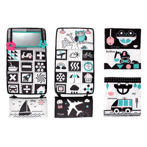 Planet Gates Green Black And White Baby Floor Mirror Tummy Time Sensory Baby Toys 6 12 months Toys For Babies Montessori Development Crawl Toys