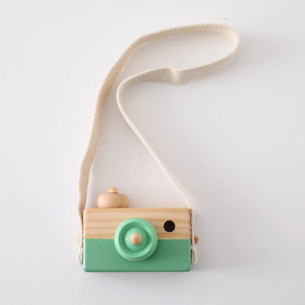 Planet Gates Green  camera Wooden Fashion Camera Baby Toys Pendant Baby Block Montessori Toys for Children Wooden DIY Presents Nursing Gift Outdoor Toys