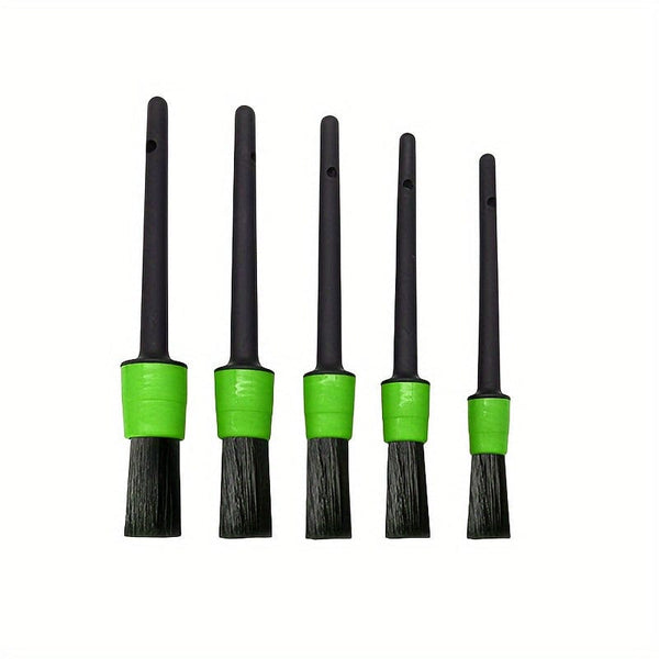 Planet Gates Green Car Brush 5pcs Car Detailing Brush Set, Car Interior Cleaning Detailing Soft Brush Set, 5 Soft Detail Brushes For Automotive Air Conditioner Brush Dashboard