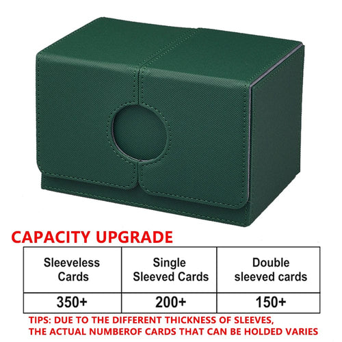 Planet Gates Green Card Case Card Box Magic TCG Mid Large Deck Case Solid Color Storage Box Top Side-Loading Christmas Toy Game Collection Cards