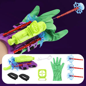 Planet Gates Green Cartoon Superhero Spider Silk Launcher Toys Funny Pests Eliminator Toy Anime Figures Cosplay Spiders Web Launcher Toys Kids Gift