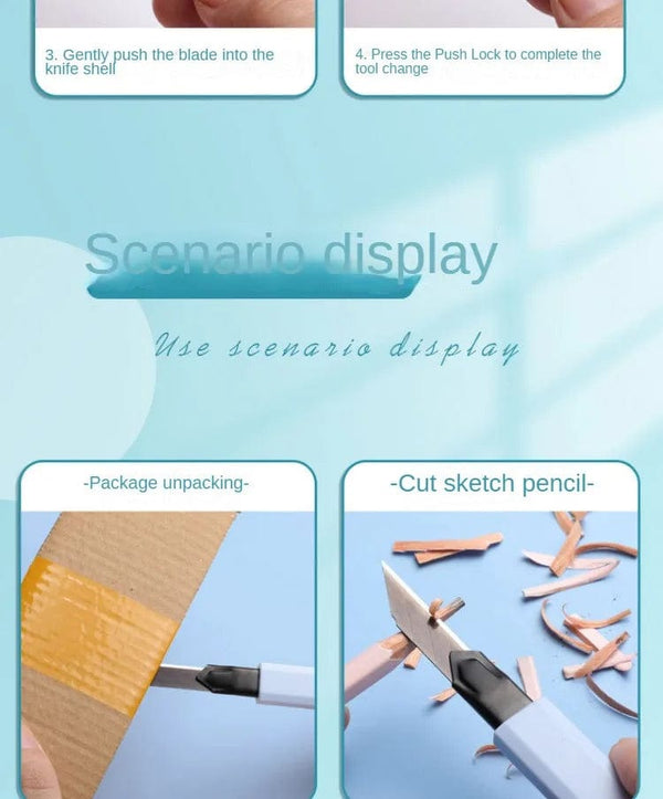 Planet Gates green / CHINA Multifunction Portable Utility Knife W/ Blade Pocket Craft Wrapping Box Paper Envelope Cutter Letter Opener Student Art Supplies