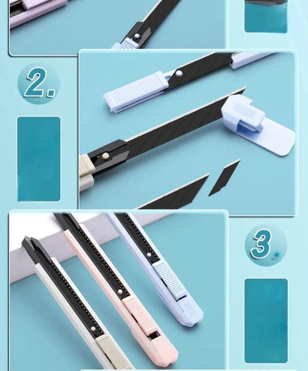 Planet Gates green / CHINA Multifunction Portable Utility Knife W/ Blade Pocket Craft Wrapping Box Paper Envelope Cutter Letter Opener Student Art Supplies