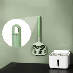 Planet Gates Green Detachable Cat Litter Scoop Deep Shovel Plastic Durable Long Handle Sifter Pooper Scooper Cats Sand Cleaning Products