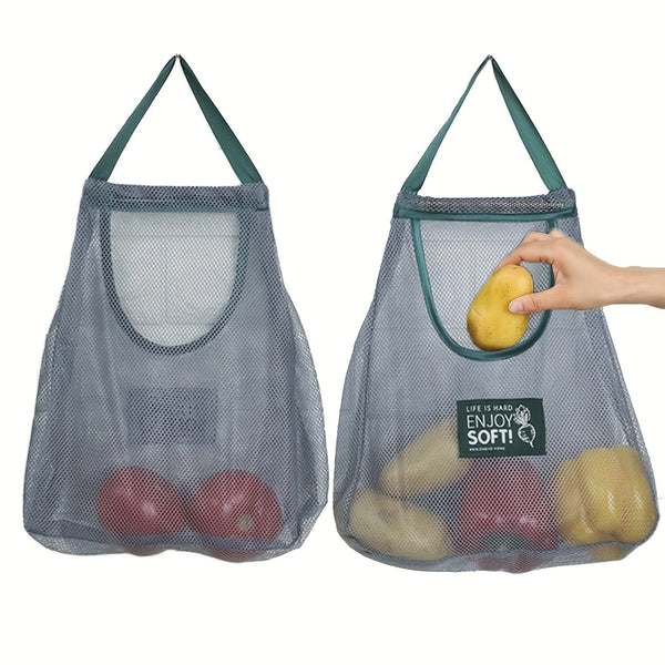 Planet Gates Green Durable & Strong Hanging Mesh Storage Bags - Perfect for Storing Garlic, Potatoes, and Onions!