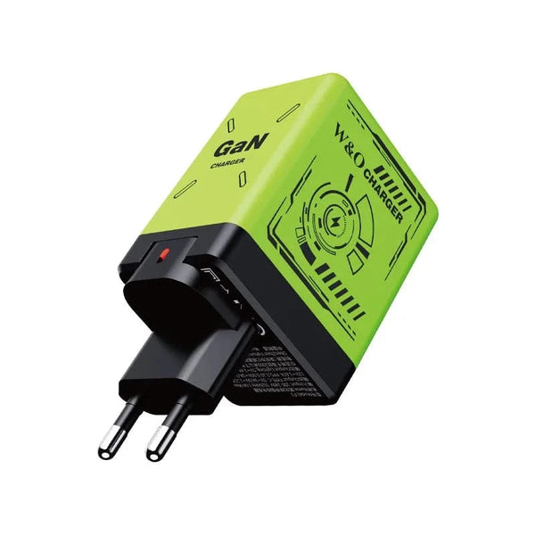 Planet Gates Green-EU Plug W&O GaN Fast Charging 20W Cable Type C and Lightning Liquid Silicone Cable for iPhone 14 15 Pro Max Xiaomi Realme Redmi ﻿