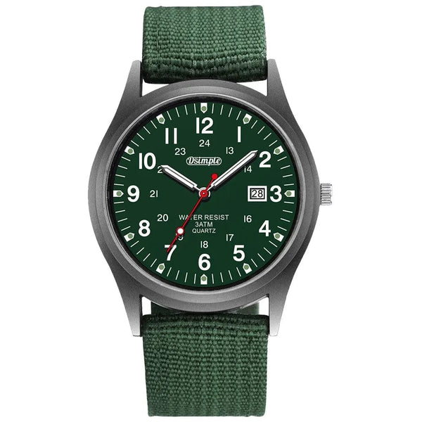 Planet Gates Green Fashion Mens Watches Luminous Hands Clock Luxury Military Sports Calendar Quartz Wristwatch Men Casual Nylon Watch Reloj Hombre