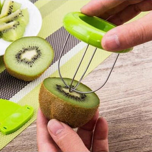 Planet Gates Green Fast Fruit Kiwi Cutter Peeler Slicer Kitchen Gadgets Stainless Steel Kiwi Peeling Tools Kitchen Fruit Salad Kitchen Accessories