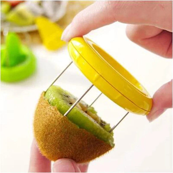 Planet Gates Green Fast Fruit Kiwi Cutter Peeler Slicer Kitchen Gadgets Stainless Steel Kiwi Peeling Tools Kitchen Fruit Salad Kitchen Accessories