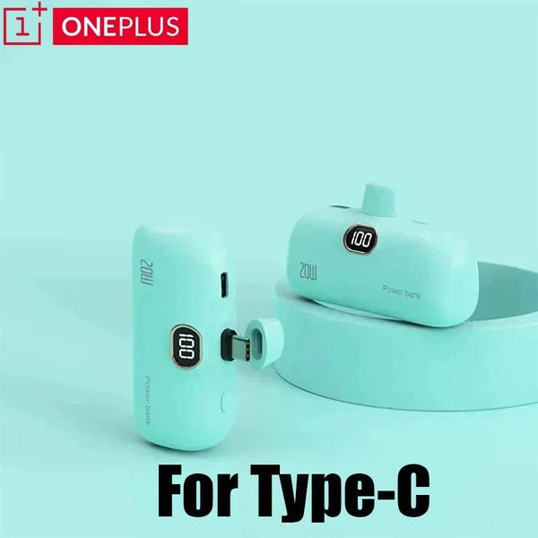 Planet Gates Green For Type-C / 30000mAh OnePlus 30000mAh Mini Portable Power Bank Capsule Mobile Power Supply Emergency External Battery Fast Charger For iPhone Xiaomi