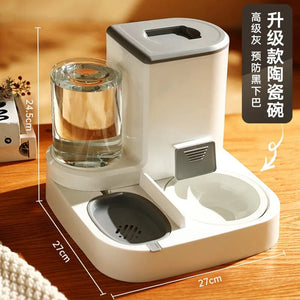Planet Gates Green foundation / Water feeder Automatic Cat Feeding and Water Feeding Device, Dog Bowl, Cat Basin, 2-in-1 Water Dispenser, Cat Bowl, Pet Supplies
