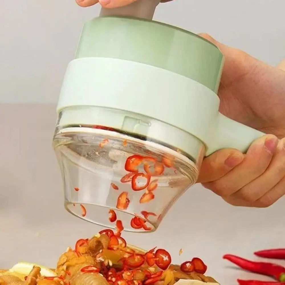 Planet Gates Green Garlic Grinder With Handle Electric Meat Mincer Garlic Chopper Chili Ginger Fruit Vegetable Onion Cutter  Kitchen Cooking Gadget