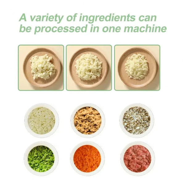 Planet Gates Green Garlic Grinder With Handle Electric Meat Mincer Garlic Chopper Chili Ginger Fruit Vegetable Onion Cutter  Kitchen Cooking Gadget