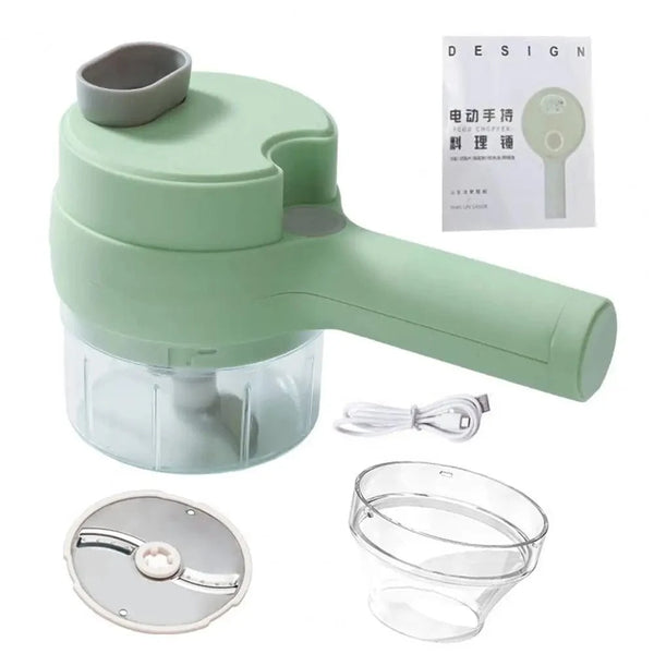 Planet Gates Green Garlic Grinder With Handle Electric Meat Mincer Garlic Chopper Chili Ginger Fruit Vegetable Onion Cutter  Kitchen Cooking Gadget
