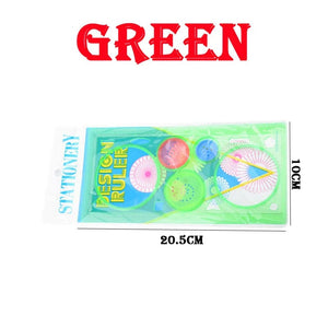 Planet Gates Green Geometry Spirograph Drawing Stencils Set Painting Template Art Crafts Creative Kids Educational Toy Variety of Flowers Ruler