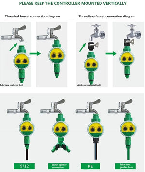 Planet Gates Green Green Outdoor Plastic Garden Electronic Automatic Watering Hose Irrigation Timer Faucet Water Hose