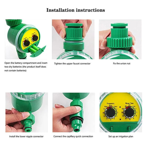 Planet Gates Green Green Outdoor Plastic Garden Electronic Automatic Watering Hose Irrigation Timer Faucet Water Hose