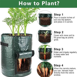 Planet Gates Green Grow Bag / 25x22cm    3 gallons Potato Grow Bags PE Vegetable Planter Growing Bag DIY Fabric Grow Pot Outdoor Garden Pots Garden Tools Veget Garden 1-12 Gallons