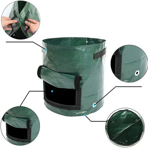 Planet Gates Green Grow Bag / 25x22cm    3 gallons Potato Grow Bags PE Vegetable Planter Growing Bag DIY Fabric Grow Pot Outdoor Garden Pots Garden Tools Veget Garden 1-12 Gallons